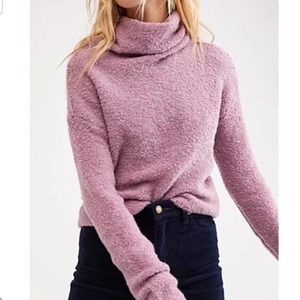 Free People Stormy Cowl Neck Boucle Sweater